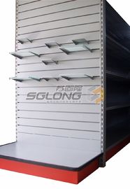 slatwall ชั้นวางของสล็อตซูเปอร์มาร์เก็ตยืนแสดงซูเปอร์มาร์เก็ตชั้นวางจอแสดงผล